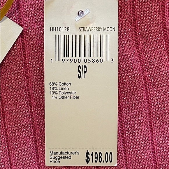 House of Harlow 1960 Ribbed Midi Dress Strawberry Moon Metallic Small New NWT - Picture 9 of 11